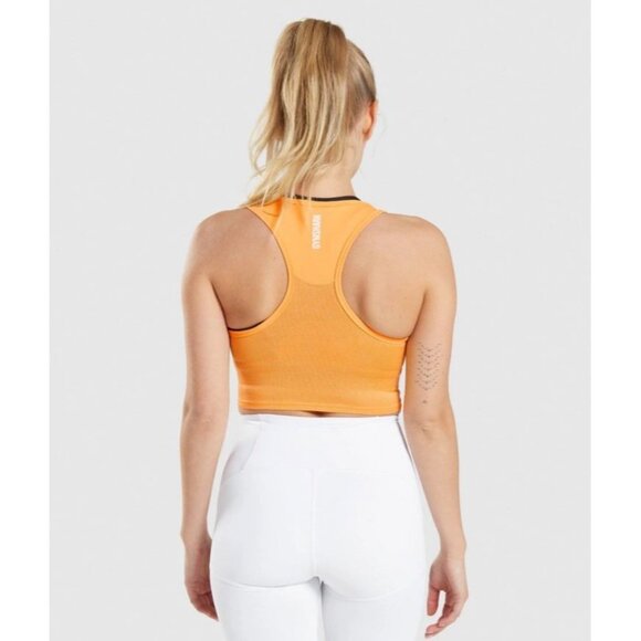 Gymshark Pulse Crop Tank Apricot Orange Training Activewear Size X-Large - Picture 2 of 10